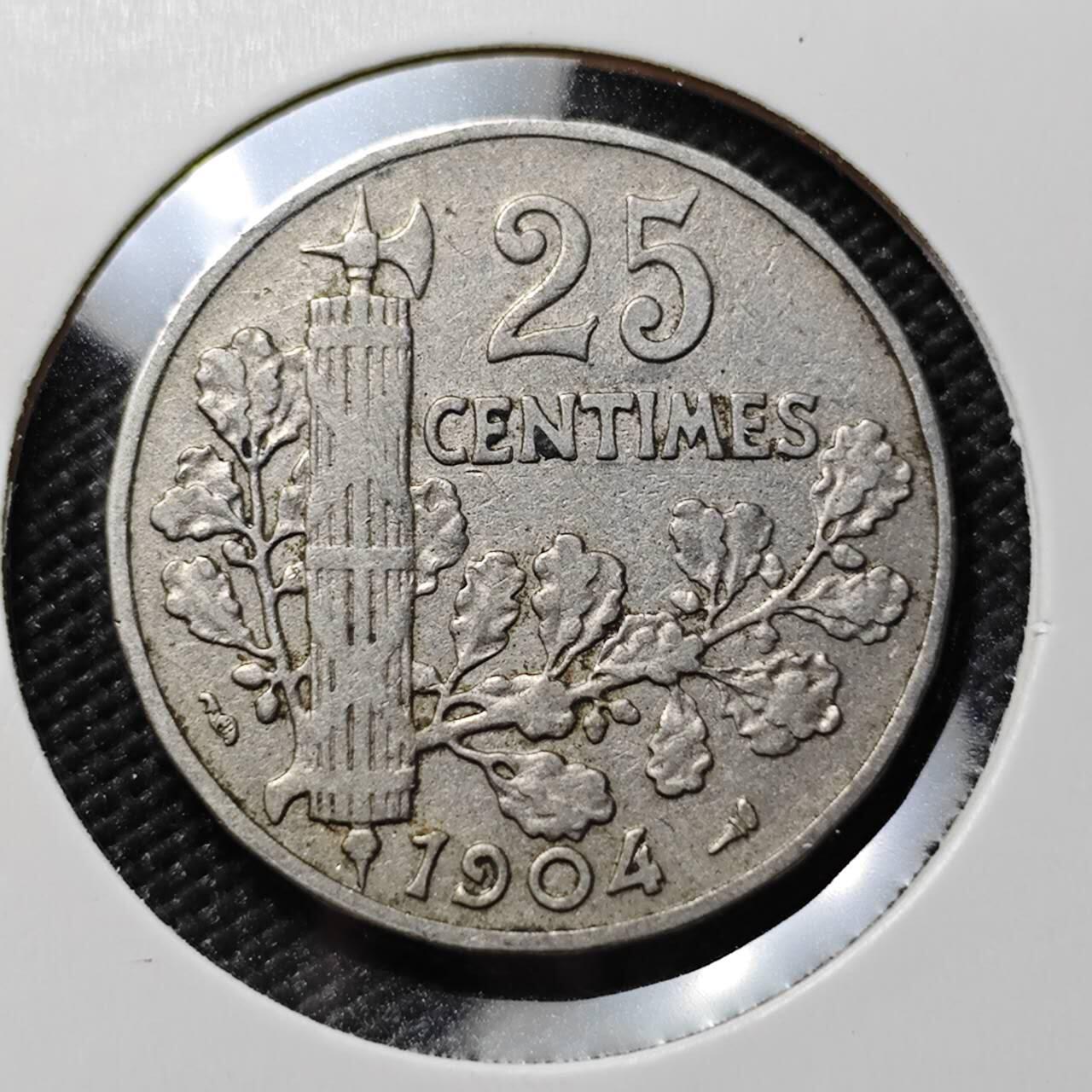 KK钱币收藏小铺  第385期  2月预留时间 周末发货  1904法国25分