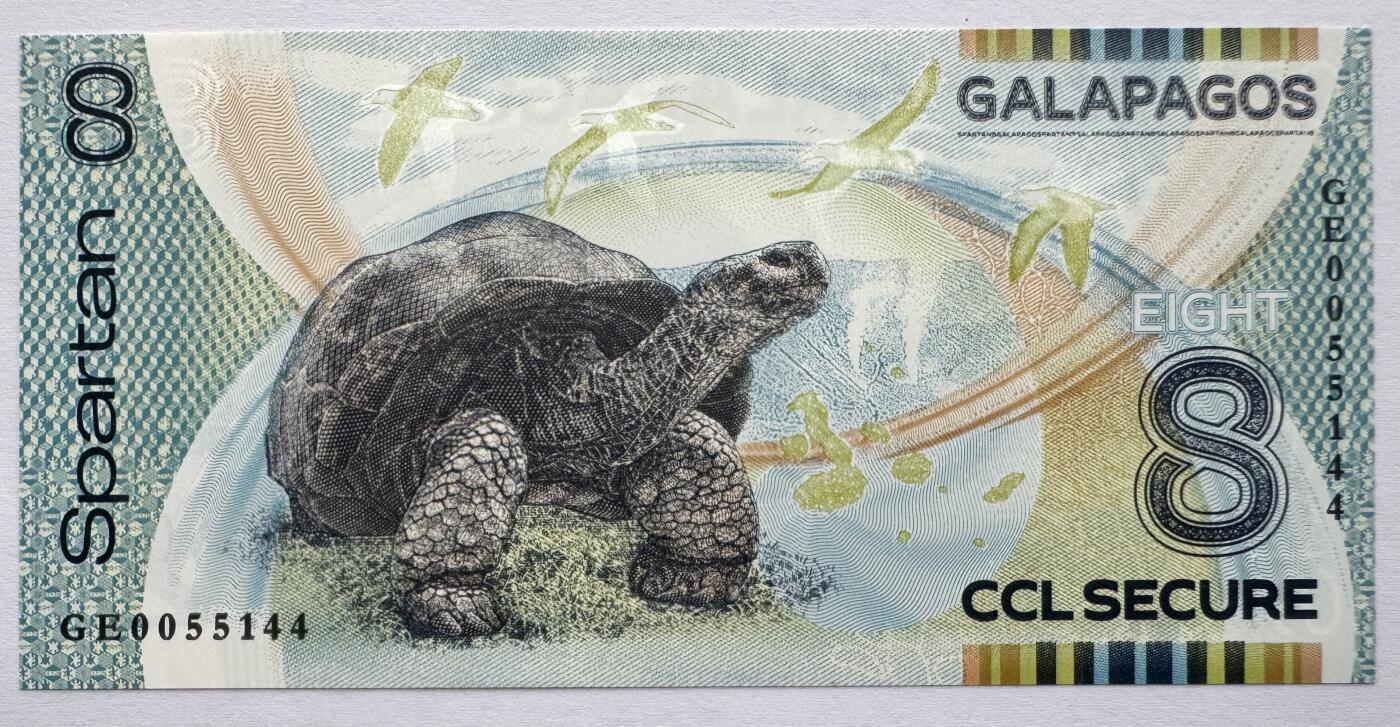 2026第1场（总第228期）：精品测试钞、外钞、塑料钞、连体钞综合场 加拿大CCL “加拉帕戈斯群岛”8面值Spartan斯巴达塑料材质测试钞UNC