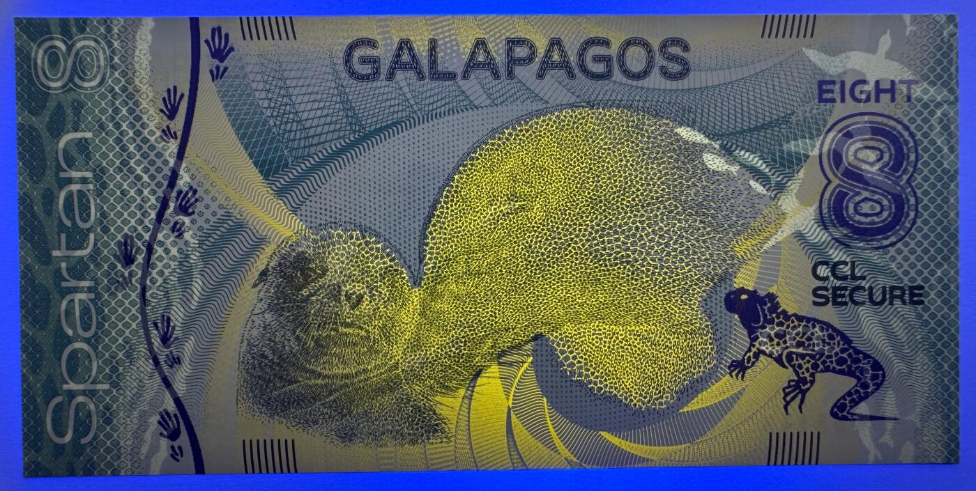 2026第1场（总第228期）：精品测试钞、外钞、塑料钞、连体钞综合场 加拿大CCL “加拉帕戈斯群岛”8面值Spartan斯巴达塑料材质测试钞UNC