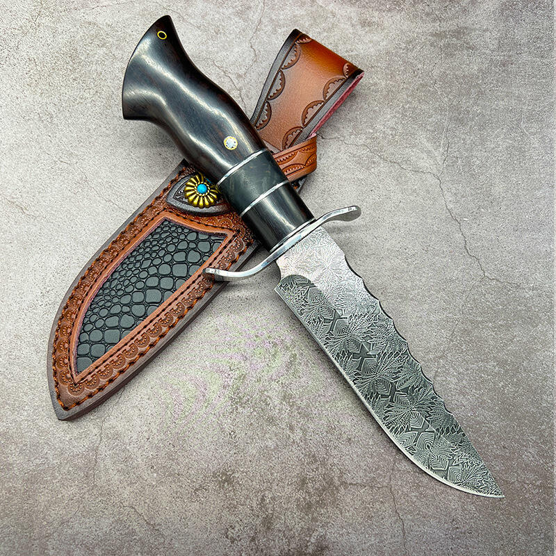 户外直刀锻打9CR高硬度锋利一体精美收藏小刀荒野求生防身生存刀