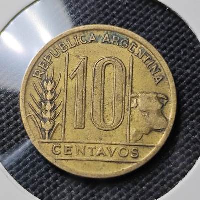 KK钱币收藏小铺  第385期  2月预留时间 周末发货 -  阿根廷10分铜币