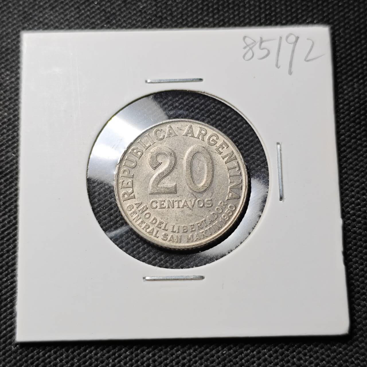 KK钱币收藏小铺  第385期  2月预留时间 周末发货  阿根廷20分纪念币