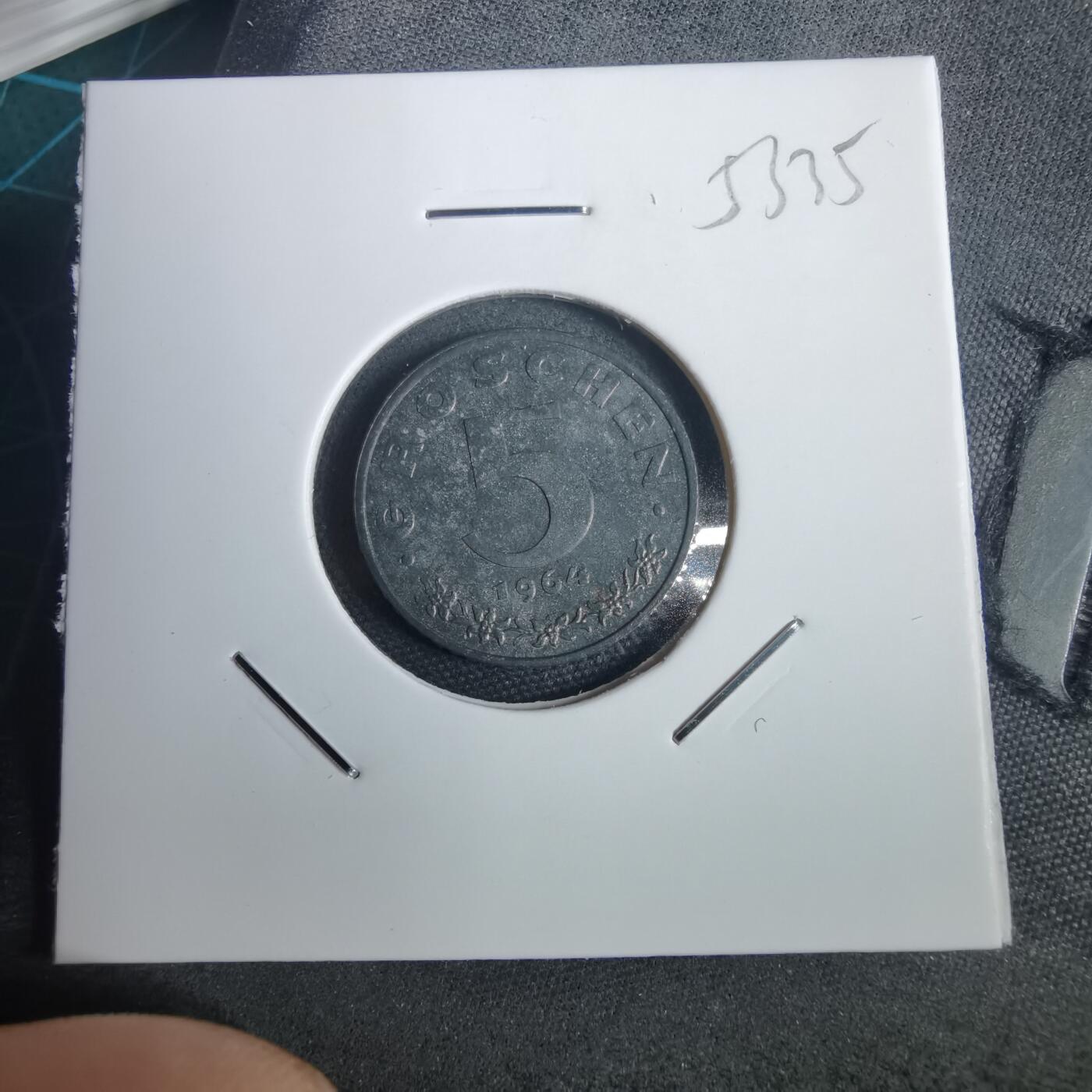 沼泽如烟--第953场 奥地利1964年5格罗申精制币