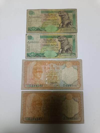 【20260106】非全新纸币和硬币第321场 - 亚洲国家4张纸币