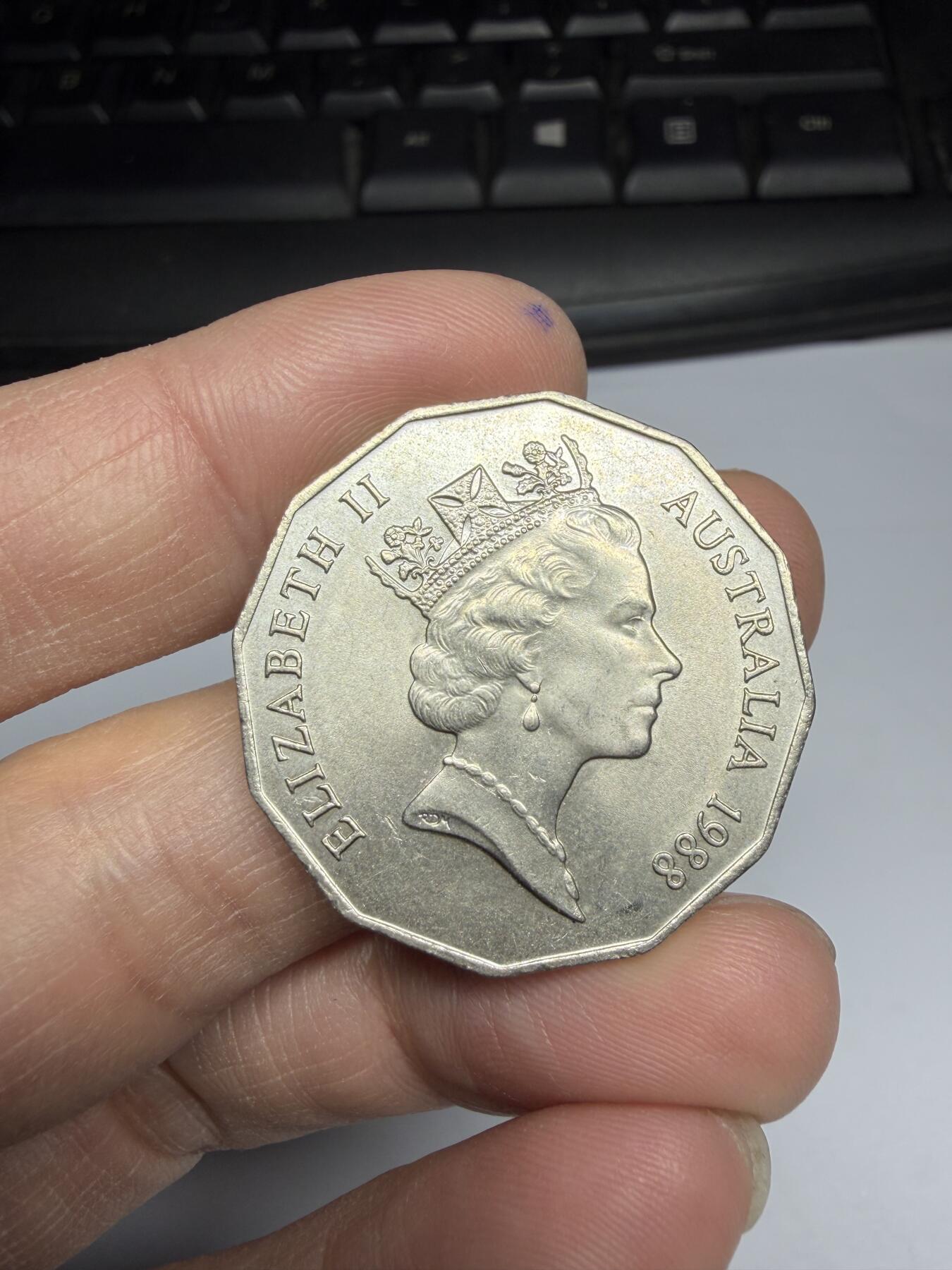 2026年集古藏今外币拍卖第一期-第2场—（总第299拍），可以寄存60天，满160元包邮。 1988年澳大利亚50分