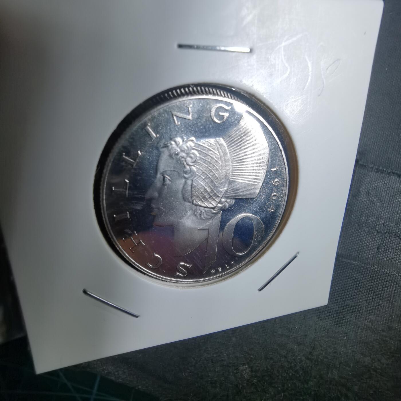 沼泽如烟--第953场 奥地利1964年10先令精制币银币