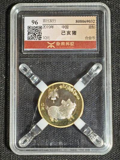 刘世昌艺术品销售中心～虎踞龙蟠*金杨在线联拍群第513期 - 2019年流通纪念币“己亥猪”【首日标】（源泰评级   96  串号：808069032）1枚。