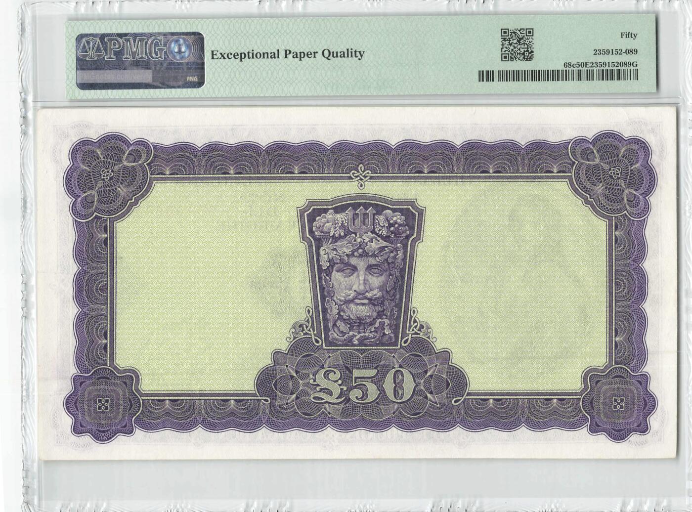 小福收藏拍卖第200期 【庆典场 中拍就有好礼相赠】评级币精选场 本期有捷克斯洛伐克20年100克朗慕夏作品大珍 69分倒置百位号布隆迪世界最大纸币  35年版加拿大经典 苏格兰格拉斯哥大学500年纪念钞倒置小号 卡塔尔80年100里亚尔冠军分 美国教育券 意大利拉斐尔 乌克兰 库克群岛 墨西哥 南斯拉夫 亚美尼亚等多国精美高分珍稀老钞精品纸币 爱尔兰 1977年 50镑 A冠 PMG50 EPQ