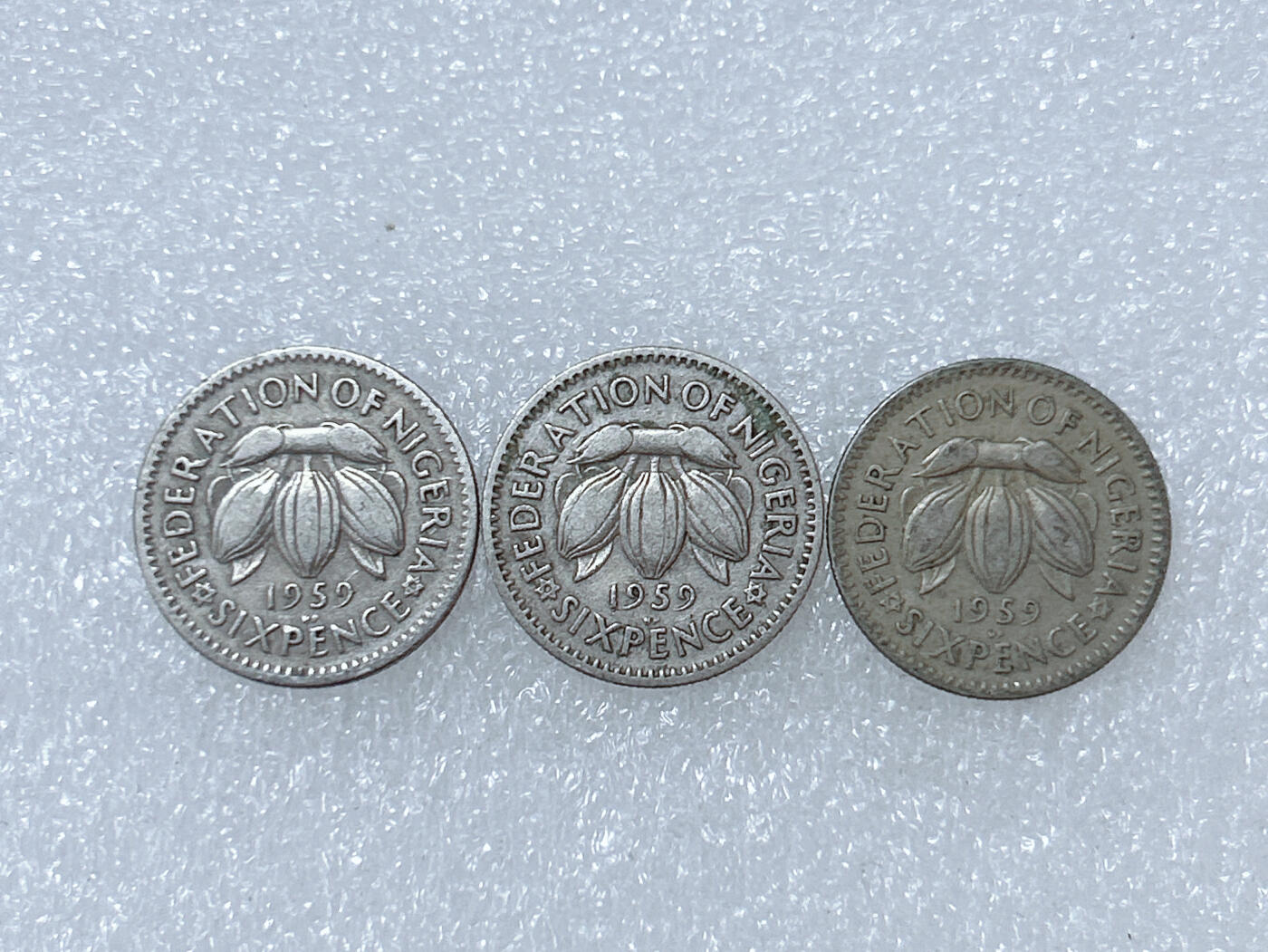 第一海外回流一元起拍收藏 散集专场  第286期 英属尼日利亚1959年6便士硬币 3枚
