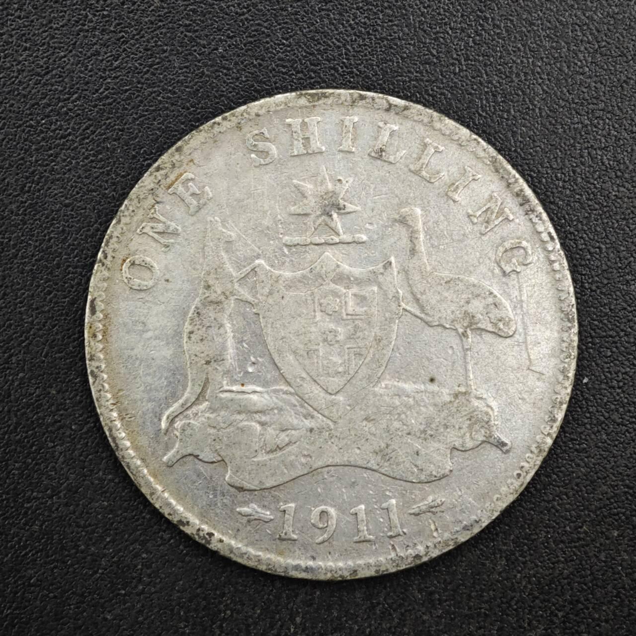 【淘币小摊】限时拍第八百四十拍  散币银币场  满百包邮可预留两周  周一统一发货  澳大利亚1911年乔治五世一先令银币参考银价90