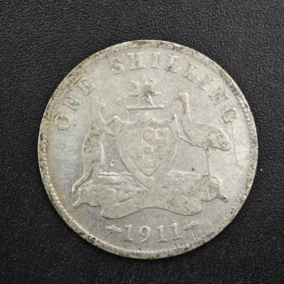 【淘币小摊】限时拍第八百四十拍  散币银币场  满百包邮可预留两周  周一统一发货  - 澳大利亚1911年乔治五世一先令银币参考银价90