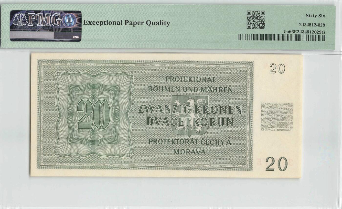 小福收藏拍卖第200期 【庆典场 中拍就有好礼相赠】评级币精选场 本期有捷克斯洛伐克20年100克朗慕夏作品大珍 69分倒置百位号布隆迪世界最大纸币  35年版加拿大经典 苏格兰格拉斯哥大学500年纪念钞倒置小号 卡塔尔80年100里亚尔冠军分 美国教育券 意大利拉斐尔 乌克兰 库克群岛 墨西哥 南斯拉夫 亚美尼亚等多国精美高分珍稀老钞精品纸币 波西米亚和摩拉维亚 1944年 20克朗 PMG66 EPQ 亚军分