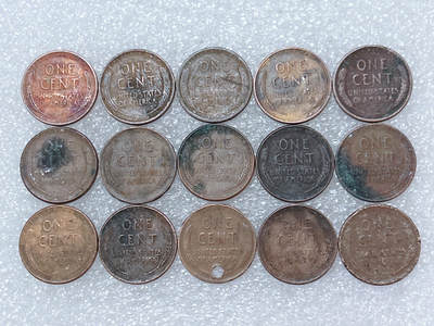 第一海外回流一元起拍收藏 散集专场  第286期 - 美国麦穗版5分铜币 15枚