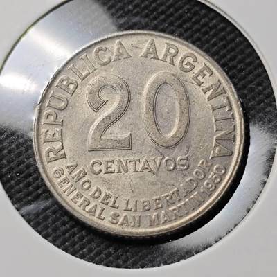 KK钱币收藏小铺  第385期  2月预留时间 周末发货 -  阿根廷20分纪念币