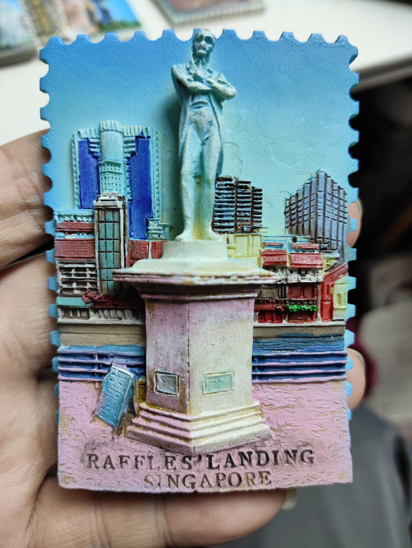 风光无限-精美冰箱贴 新加坡-莱佛士登陆地