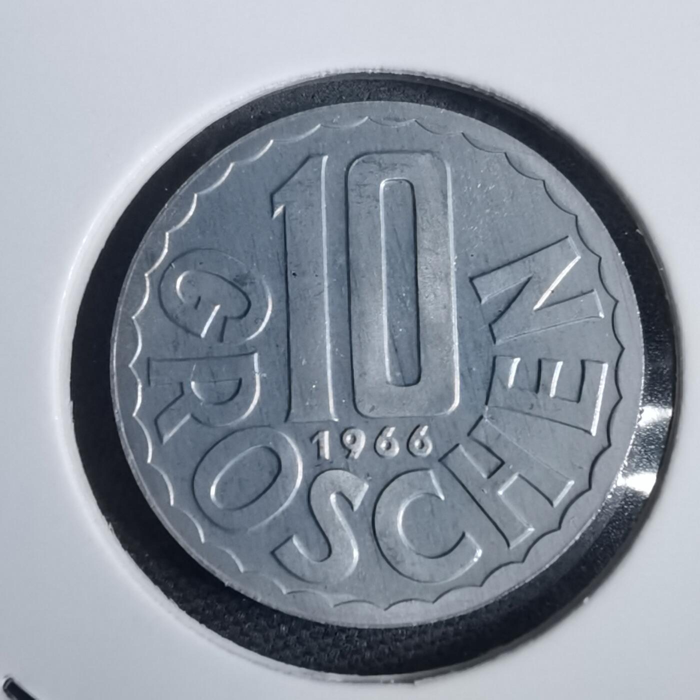 沼泽如烟--第953场 奥地利1966年10格罗申精制币