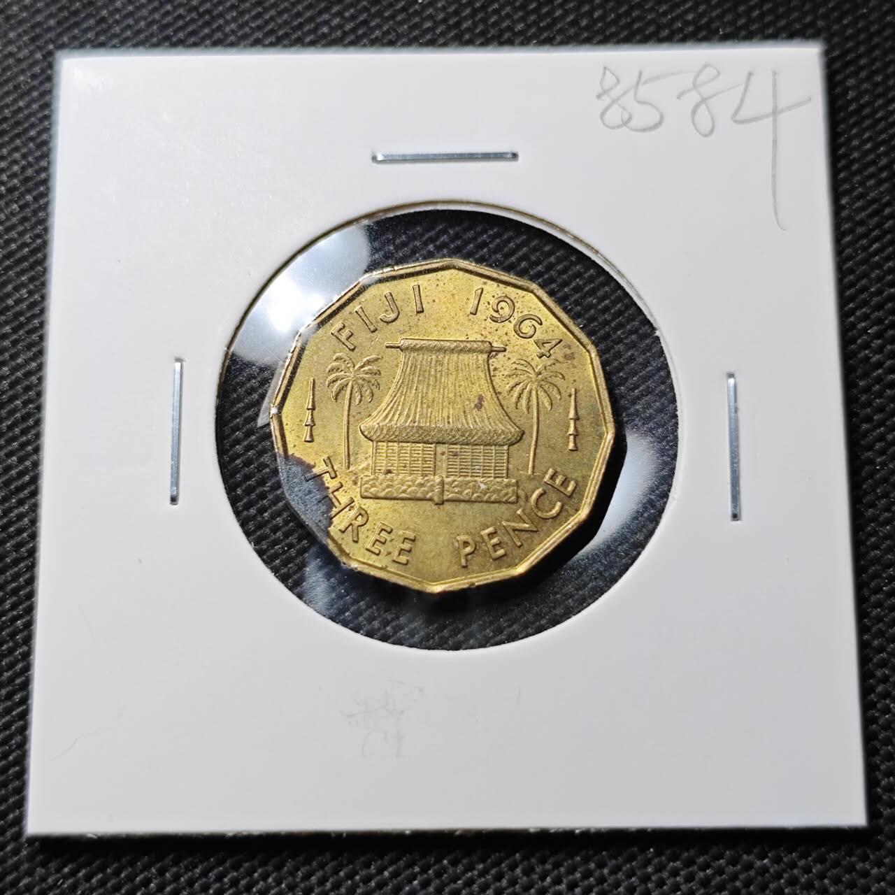 KK钱币收藏小铺  第385期  2月预留时间 周末发货  英属斐济3便士