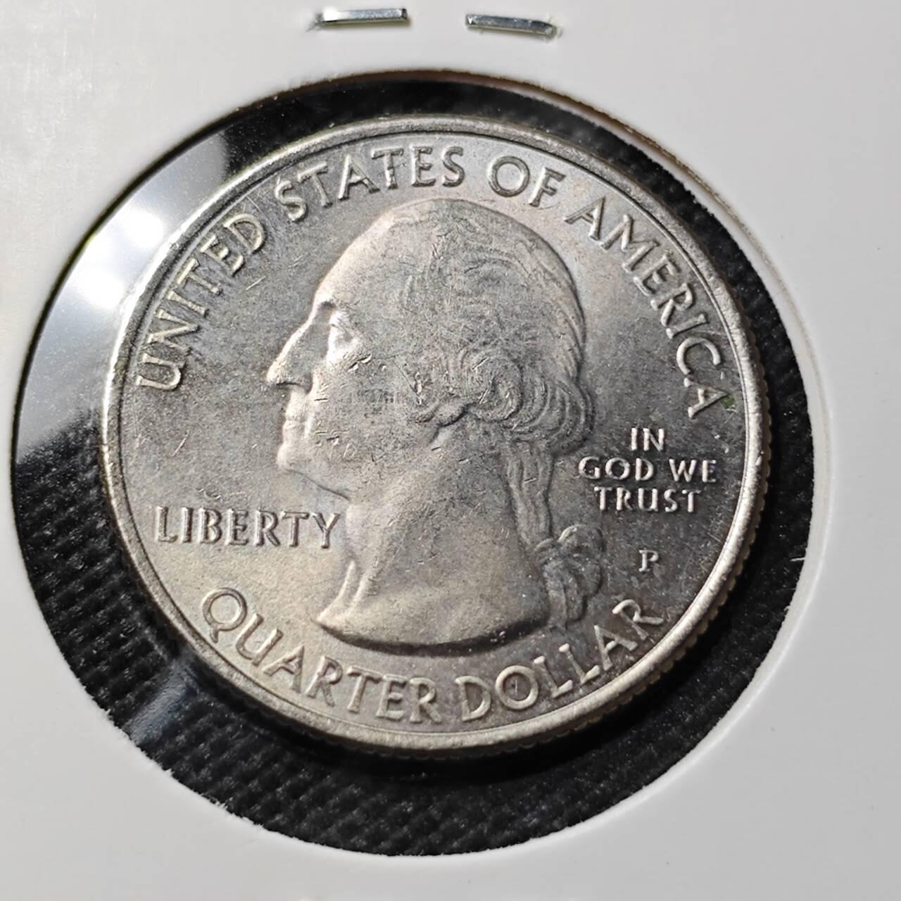 KK钱币收藏小铺  第385期  2月预留时间 周末发货  美国25分纪念币 好品