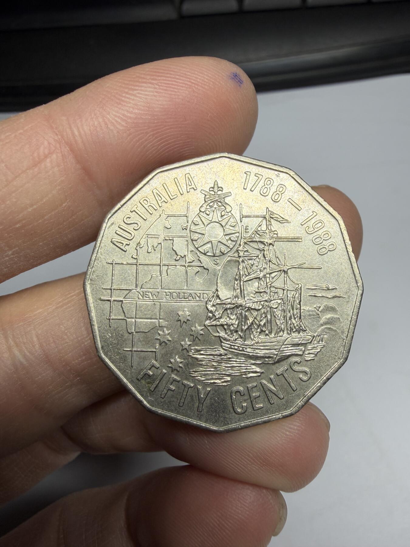 2026年集古藏今外币拍卖第一期-第2场—（总第299拍），可以寄存60天，满160元包邮。 1988年澳大利亚50分