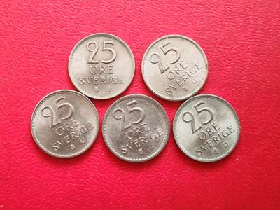 【云涧收藏】第八十五场，无预留最后收官场。 - 瑞典1966/67/68年25殴尔5枚