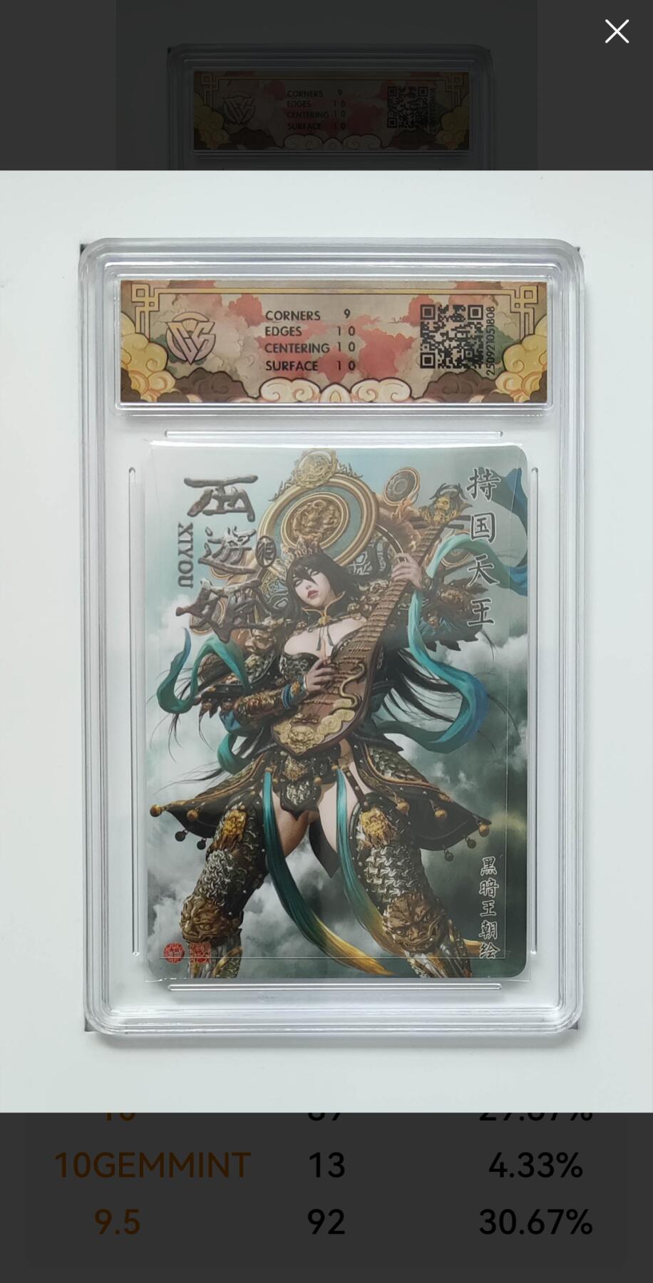 阳大大卡牌拍卖第91期（持续收拍品，周二晚上九点截拍，进群福利早知道） 【折光】焱卡文化 神话中国3 黑暗王朝 持国天王 808