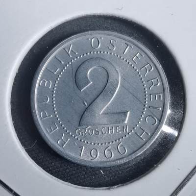 沼泽如烟--第953场 - 奥地利1966年2格罗申精制币