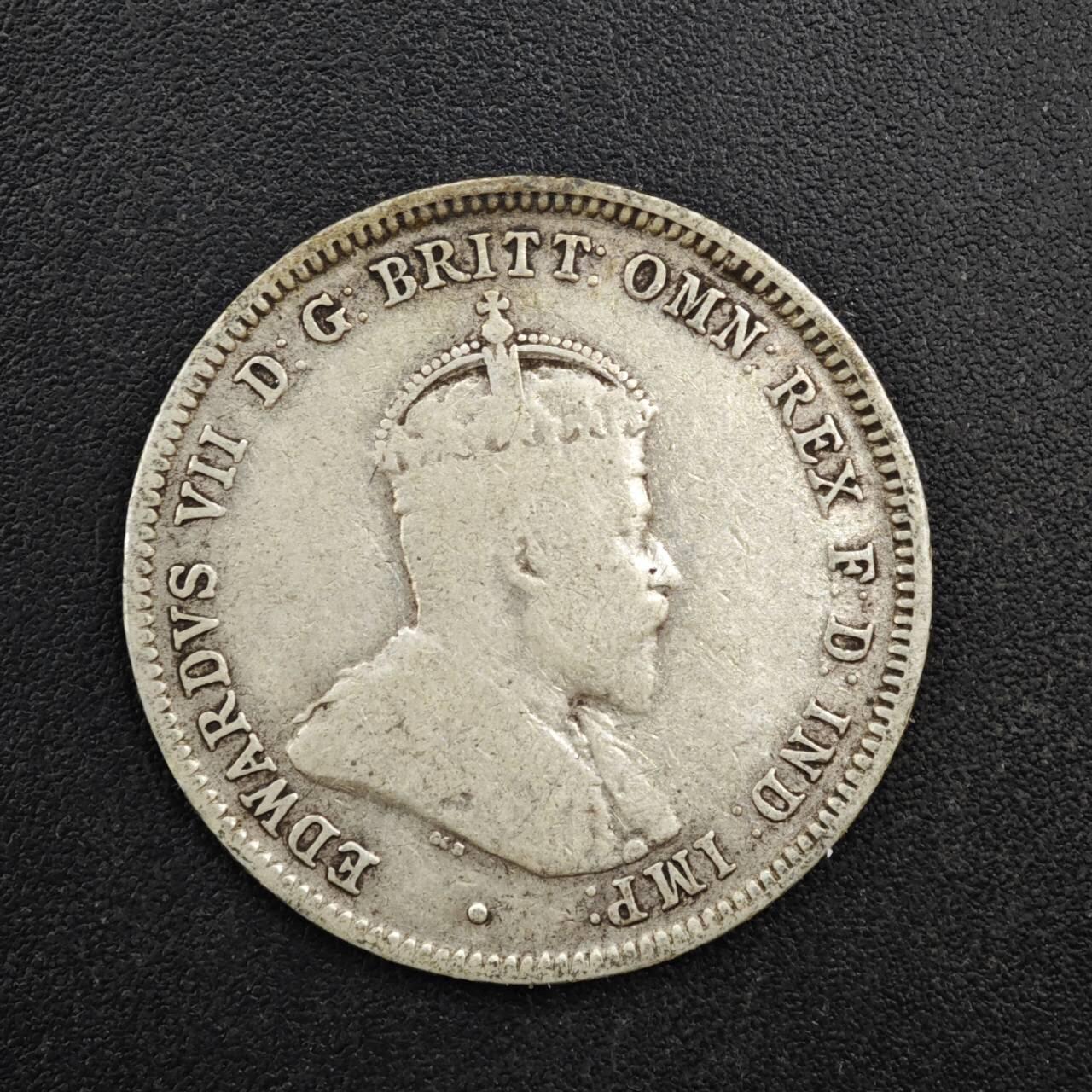 【淘币小摊】限时拍第八百四十拍  散币银币场  满百包邮可预留两周  周一统一发货  澳大利亚1910年爱德华七世一先令银币参考银价90