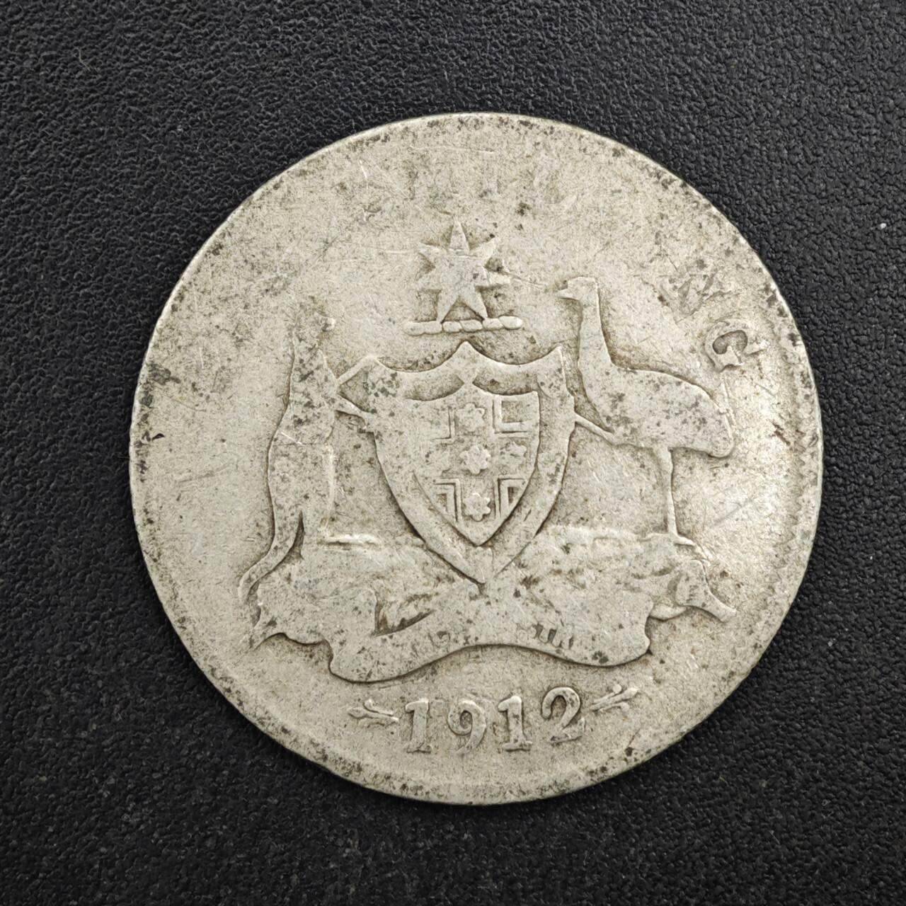 【淘币小摊】限时拍第八百四十拍  散币银币场  满百包邮可预留两周  周一统一发货  澳大利亚1912年乔治五世一先令银币参考银价90