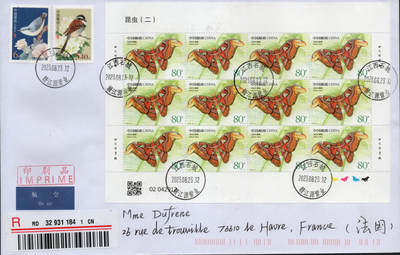 2026年01月10日19:30海外、大陆、澳门、香港邮政精品首日实寄封拍卖专场 2023中国《昆虫(二)》自然封首日实寄封