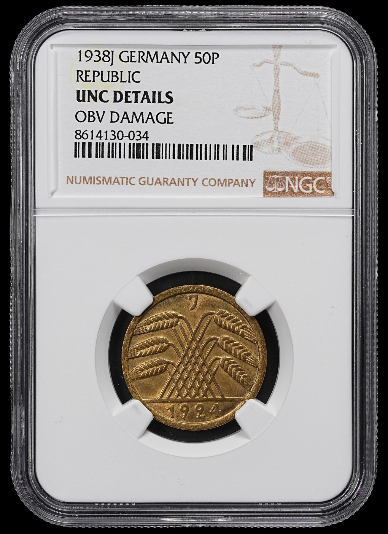 修遠堂世界钱币第一百期 NGC评级 德国近代硬币6枚