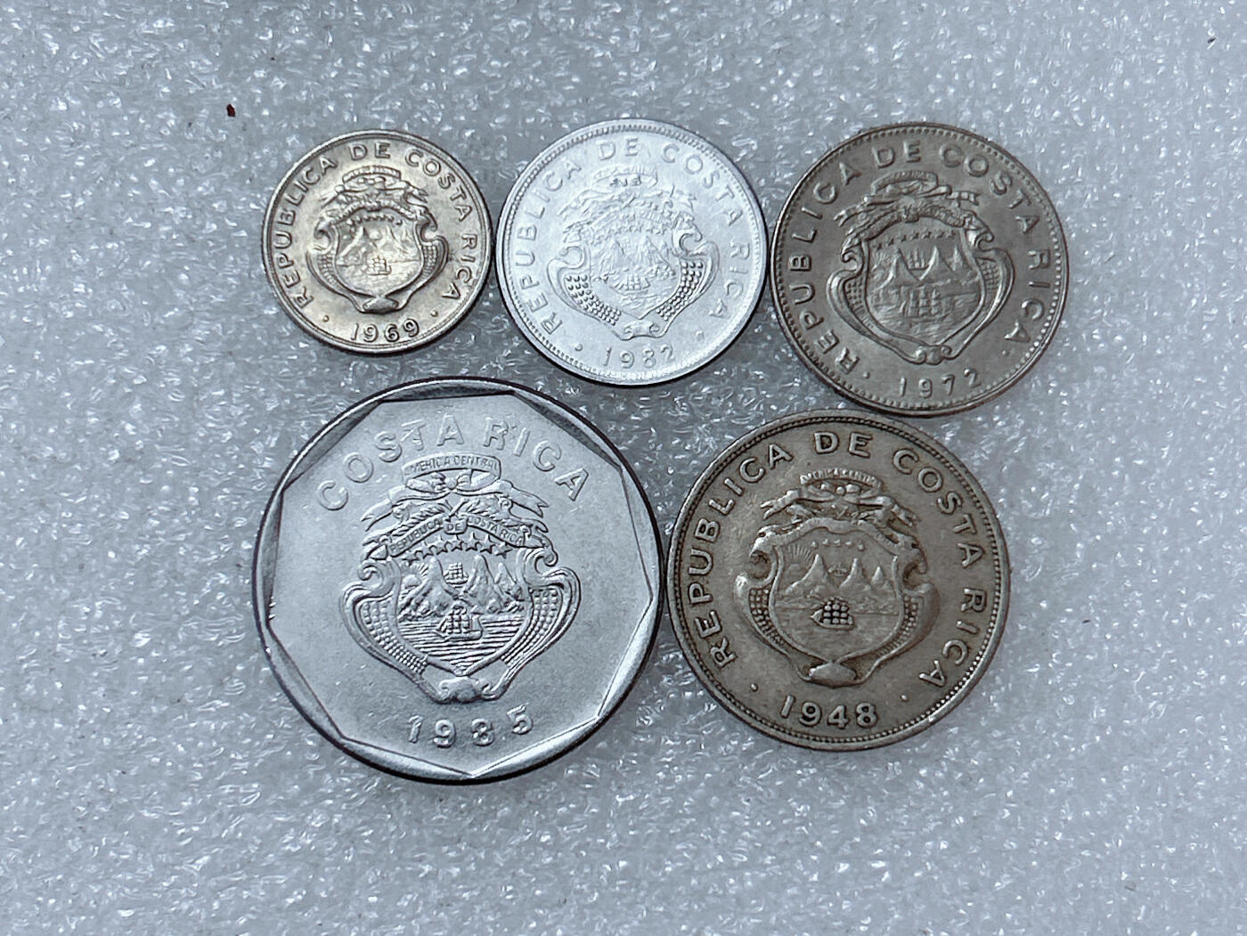 第一海外回流一元起拍收藏 散集专场  第286期 哥斯达黎加硬币 5枚
