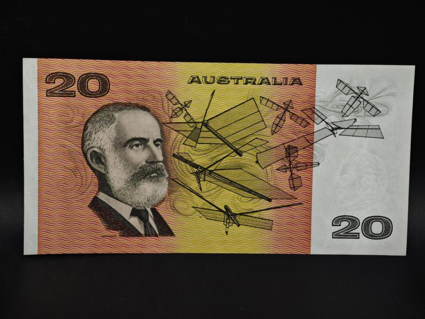 【淘币小摊】限时拍第八百四十二拍  纸币场  满百包邮可预留两周  周一统一发货  澳大利亚20元纸币【有折】