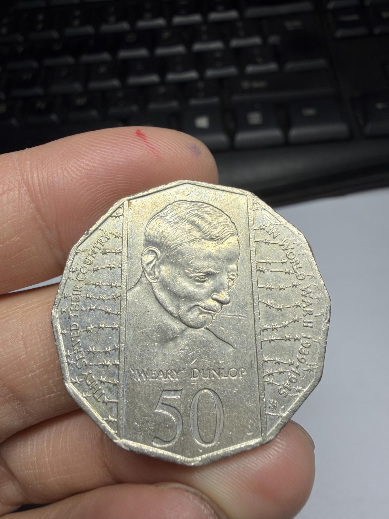 2026年集古藏今外币拍卖第一期-第2场—（总第299拍），可以寄存60天，满160元包邮。 1995年澳大利亚50分