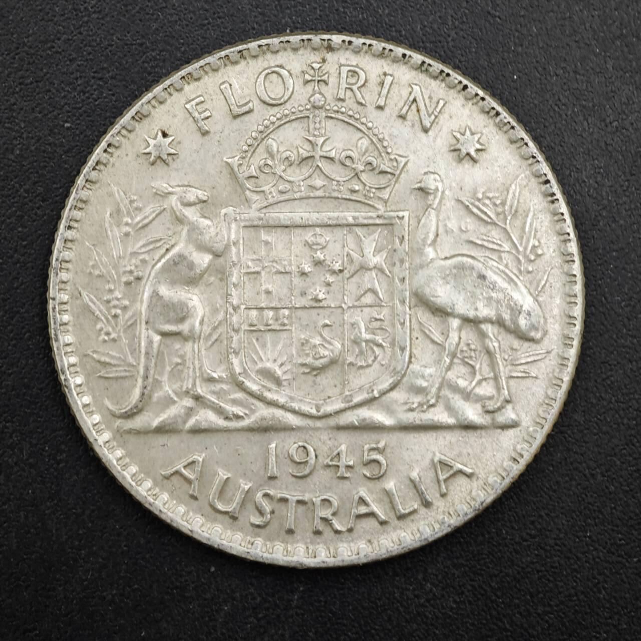 【淘币小摊】限时拍第八百四十拍  散币银币场  满百包邮可预留两周  周一统一发货  澳大利亚1945年乔治六世弗洛林银币参考银价180
