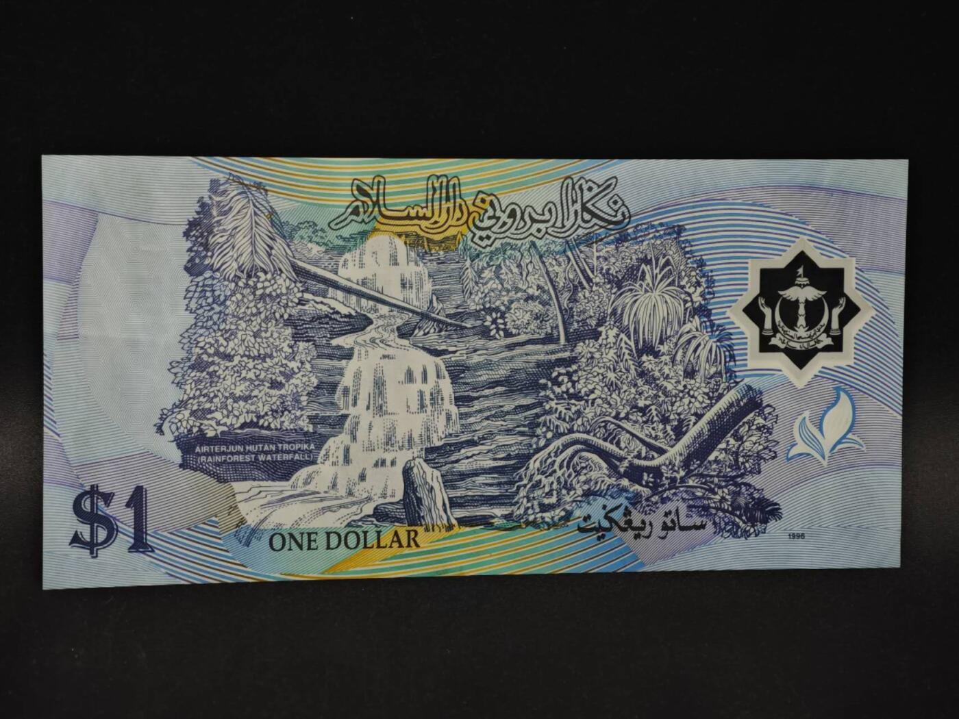 【淘币小摊】限时拍第八百四十二拍  纸币场  满百包邮可预留两周  周一统一发货  文莱1林吉特塑料钞【有折】