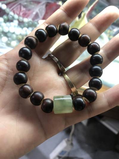 翡翠路路通老坑珠子…和木头珠子绝配 - 翡翠路路通老坑珠子…和木头珠子绝配