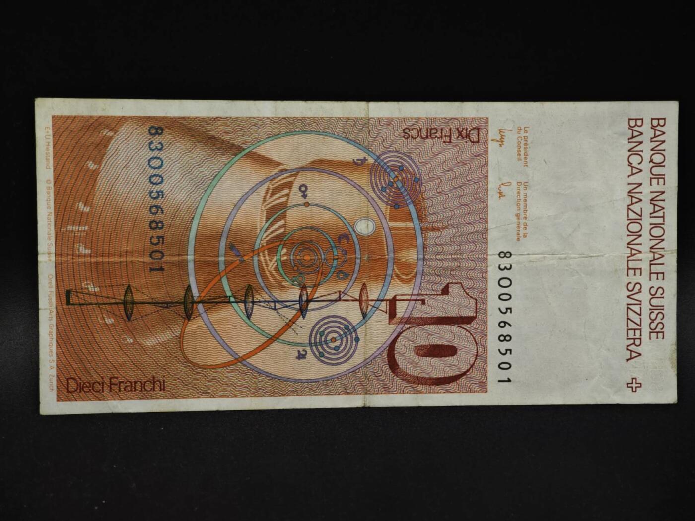 【淘币小摊】限时拍第八百四十二拍  纸币场  满百包邮可预留两周  周一统一发货  瑞士10法郎纸币【有折】