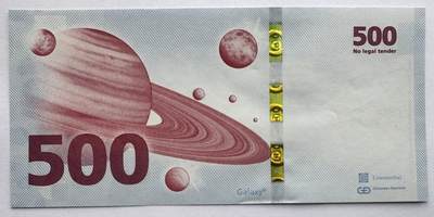 2026第1场（总第228期）：精品测试钞、外钞、塑料钞、连体钞综合场 - 德国捷德G&D “红版木星”500面额Galaxy金变绿安全线测试钞UNC