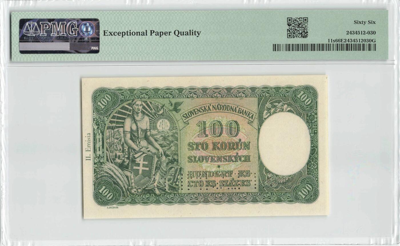 小福收藏拍卖第200期 【庆典场 中拍就有好礼相赠】评级币精选场 本期有捷克斯洛伐克20年100克朗慕夏作品大珍 69分倒置百位号布隆迪世界最大纸币  35年版加拿大经典 苏格兰格拉斯哥大学500年纪念钞倒置小号 卡塔尔80年100里亚尔冠军分 美国教育券 意大利拉斐尔 乌克兰 库克群岛 墨西哥 南斯拉夫 亚美尼亚等多国精美高分珍稀老钞精品纸币 斯洛伐克 1940年 100克朗 样钞 PMG66 EPQ 冠军分！！！