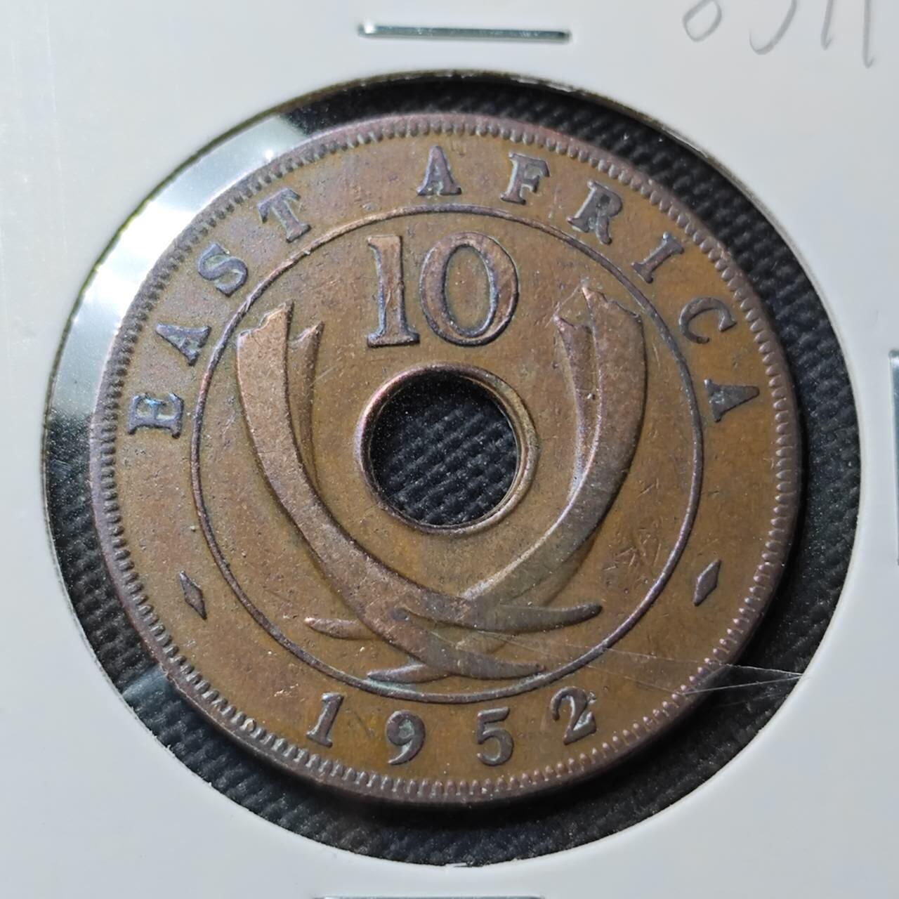 KK钱币收藏小铺  第385期  2月预留时间 周末发货  1952英属东非10分