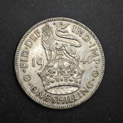 【淘币小摊】限时拍第八百四十拍  散币银币场  满百包邮可预留两周  周一统一发货  - 英国1940年乔治六世一先令银币参考银价48
