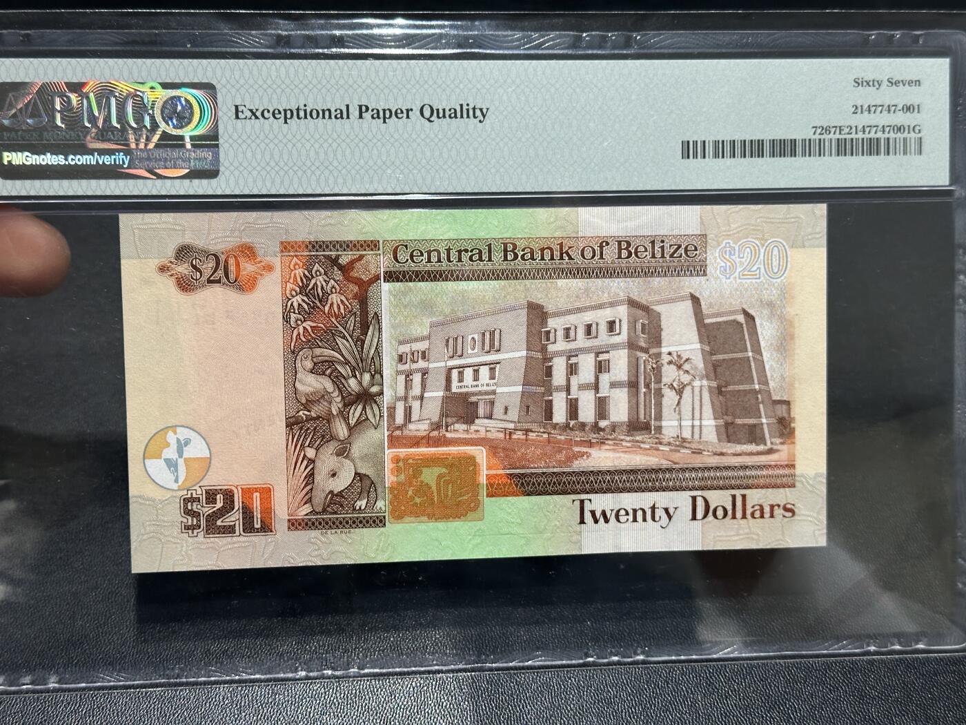 🎉🎉🎉《外钞收藏家》第六百期（年度庆典场）（本平台长期征集拍品、欢迎藏友们联系合作）❤️❤️❤️ 2012年伯利兹20女王钞 纪念钞 PMG67