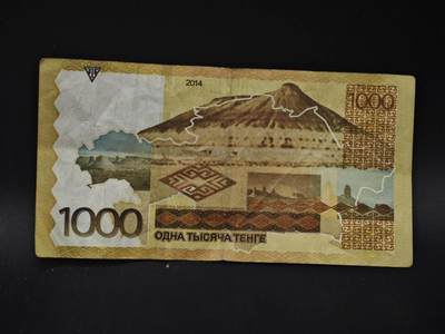 【淘币小摊】限时拍第八百四十二拍  纸币场  满百包邮可预留两周  周一统一发货  - 哈萨克斯坦2014年1000坚戈纸币【有折】