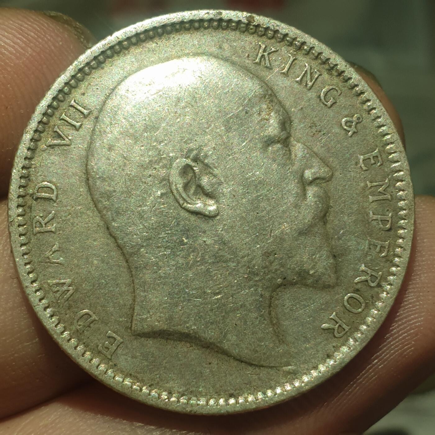 时间错勿拍勿拍 印度1907年1卢比银币