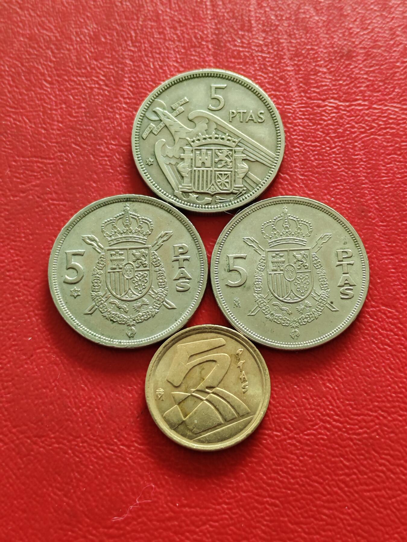 【云涧收藏】第八十五场，无预留最后收官场。 西班牙5比塞塔4枚