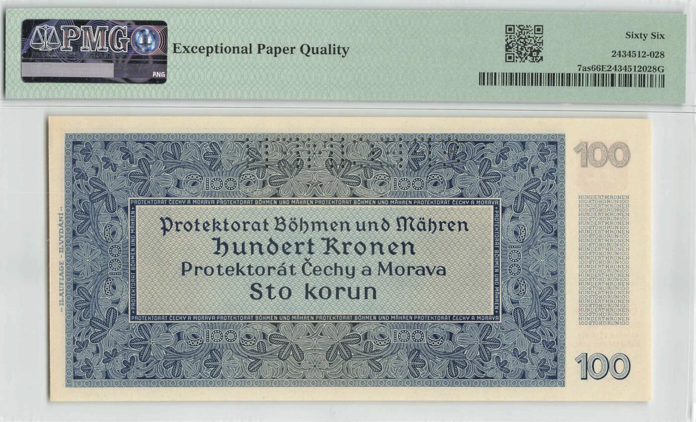 小福收藏拍卖第200期 【庆典场 中拍就有好礼相赠】评级币精选场 本期有捷克斯洛伐克20年100克朗慕夏作品大珍 69分倒置百位号布隆迪世界最大纸币  35年版加拿大经典 苏格兰格拉斯哥大学500年纪念钞倒置小号 卡塔尔80年100里亚尔冠军分 美国教育券 意大利拉斐尔 乌克兰 库克群岛 墨西哥 南斯拉夫 亚美尼亚等多国精美高分珍稀老钞精品纸币 波西米亚和摩拉维亚 1940年 100克朗 样钞 PMG66 EPQ 亚军分