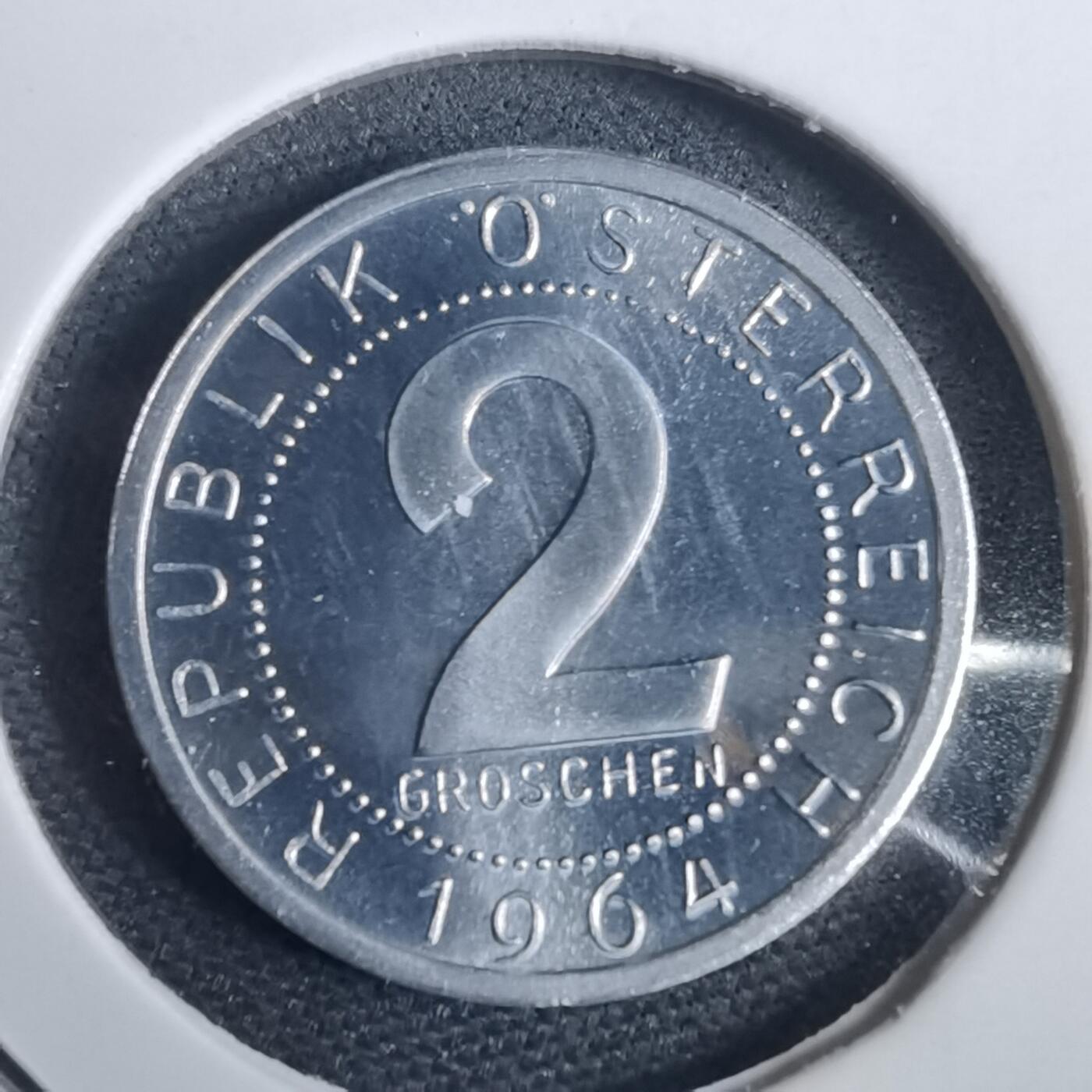 沼泽如烟--第953场 奥地利1964年2格罗申精制币