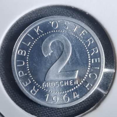 沼泽如烟--第953场 - 奥地利1964年2格罗申精制币
