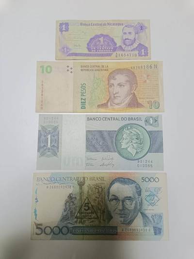【20260106】非全新纸币和硬币第321场 - 南美洲国家4张纸币