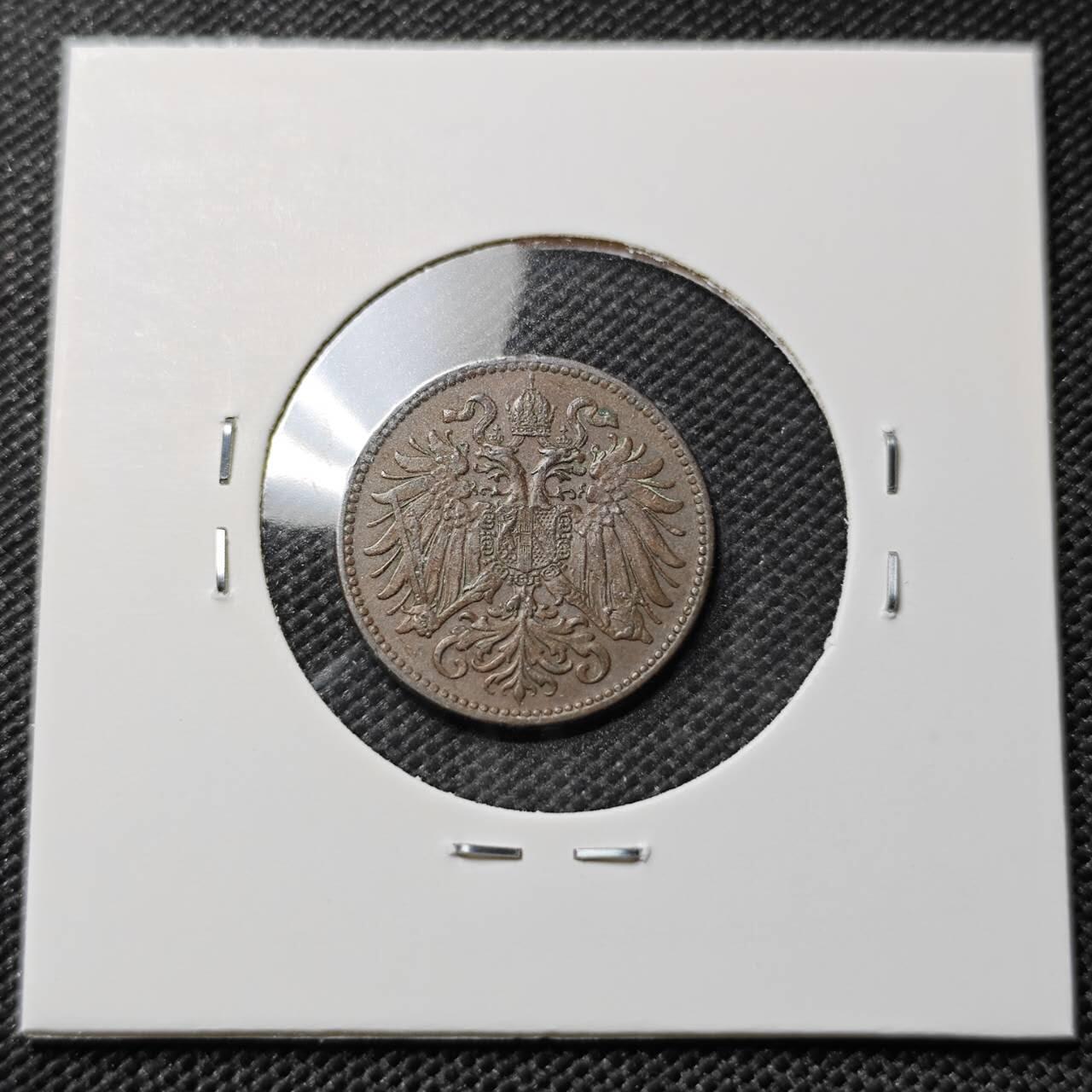 KK钱币收藏小铺  第385期  2月预留时间 周末发货  1897奥地利2赫勒铜币